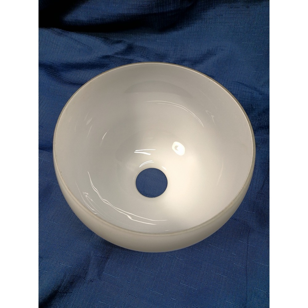 Opal White Glass Globe VTG Lamp Shade Replacement 8 Inch Dome Fitter MCM Style - Picture 4 of 10